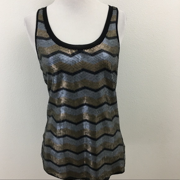 Express | Chevron Sequin Tank Top - Picture 4 of 8